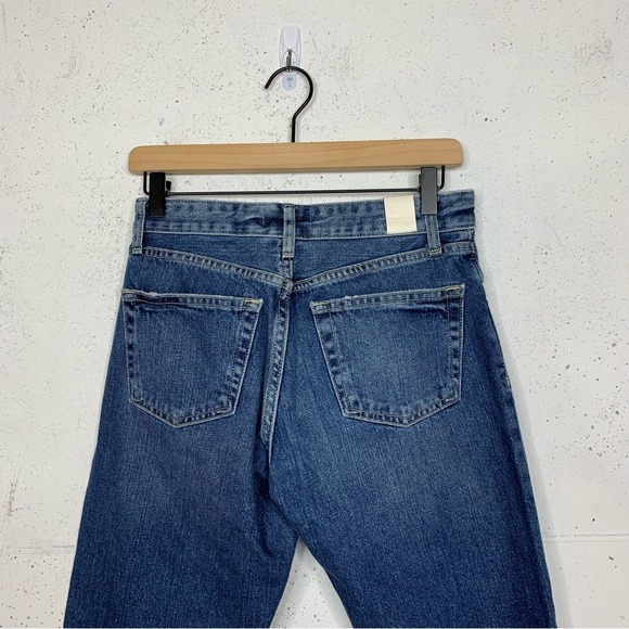 Zara Denim High Rise Button Fly Split Raw Hem Wide Leg Jeans Size 4 - Picture 7 of 10